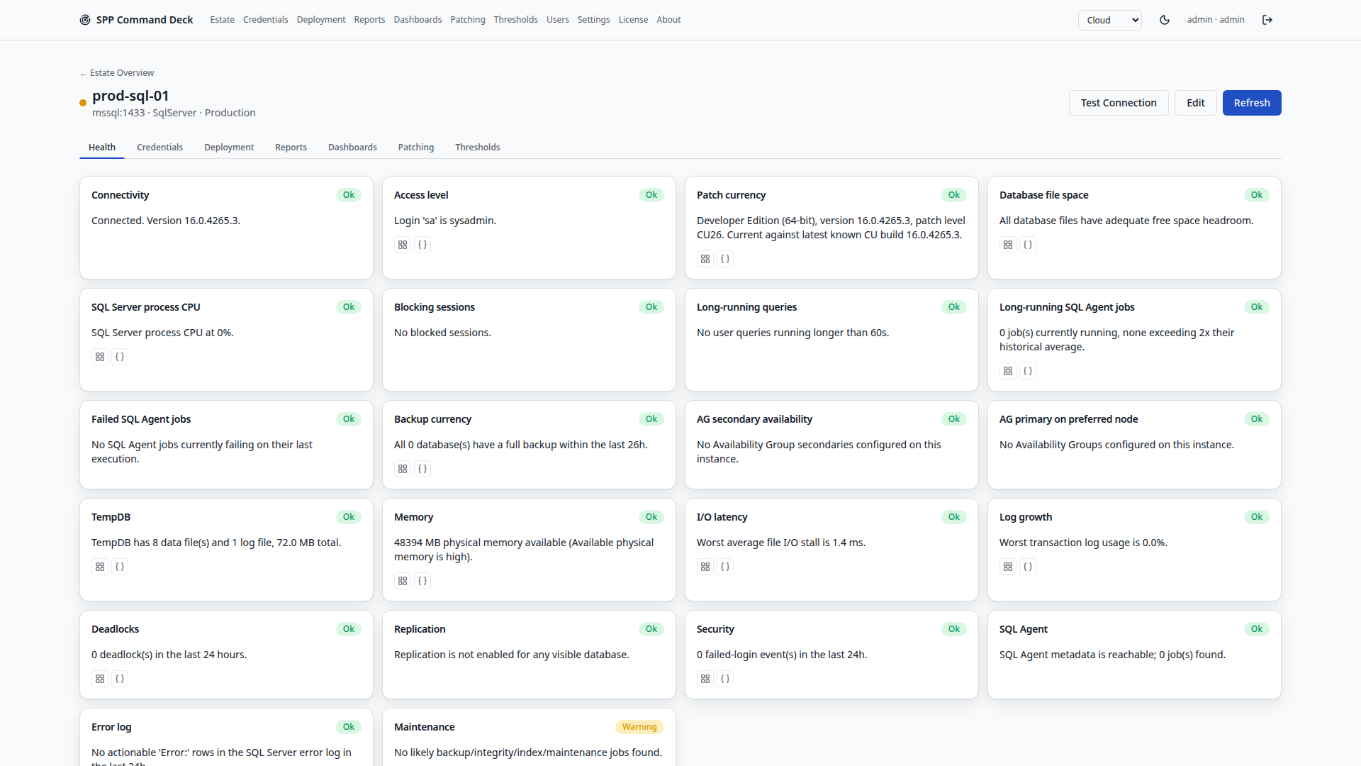 Server Detail dashboard