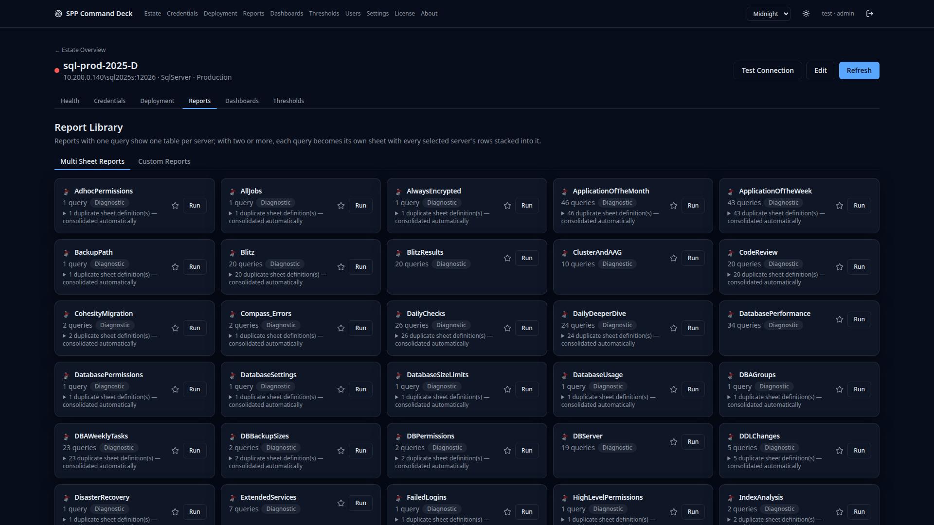 Report Library page